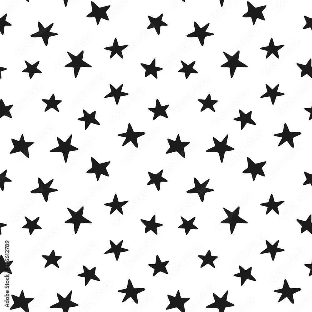 Black stars seamless pattern