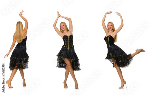 Composite photo of woman in various poses