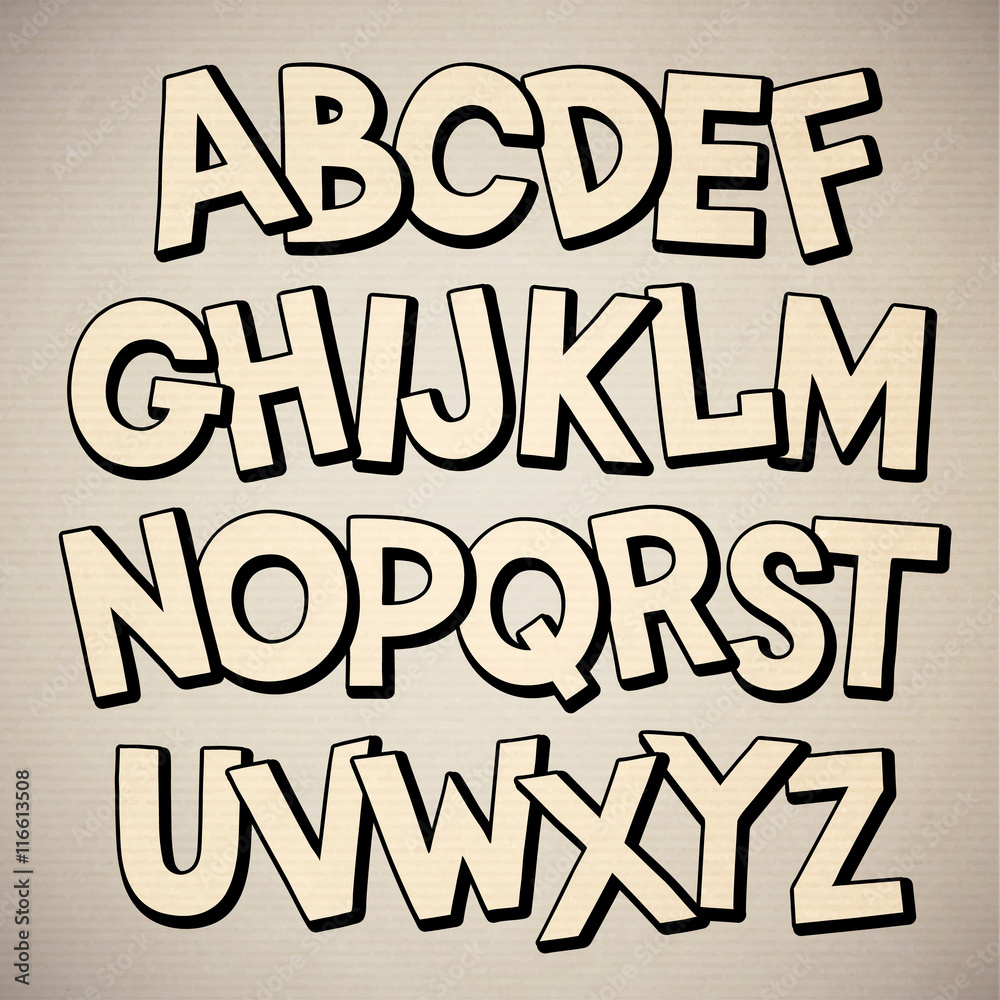 Hand drawn cartoon doodle font