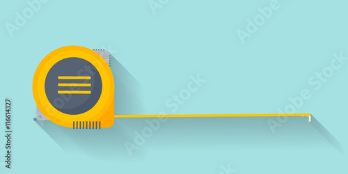 Ruler in a flat style. Scale. Width and length. Measurement tool. Vector illustration.