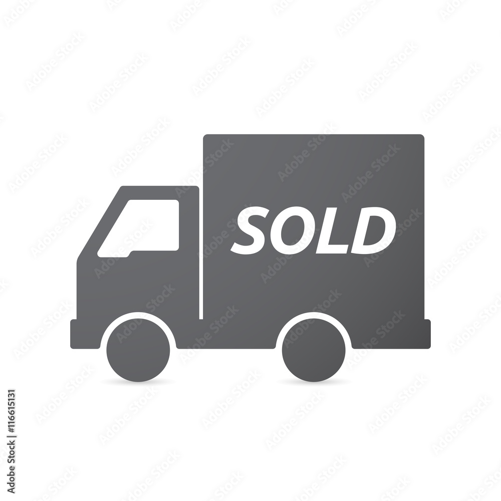 Isolated truck icon with the text SOLD Isolated truck icon with the text SOLD