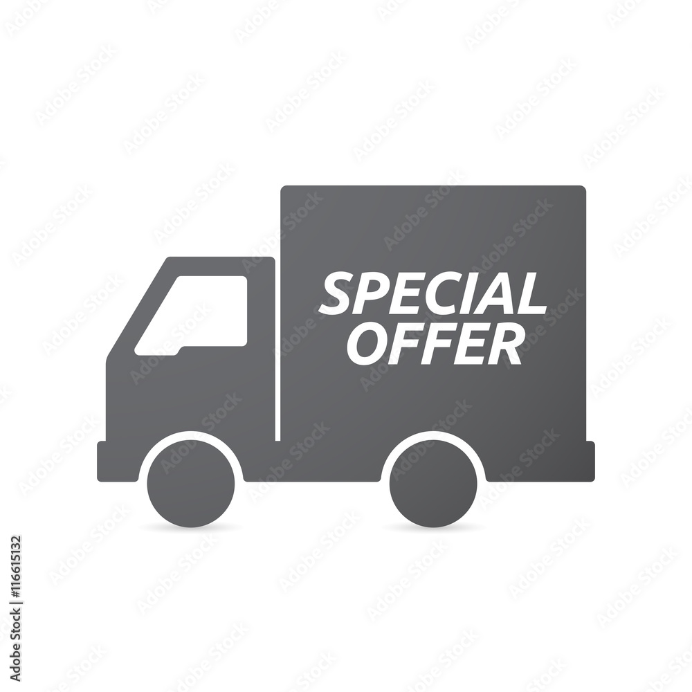 Isolated truck icon with the text SPECIAL OFFER Isolated truck icon with the text SPECIAL OFFER