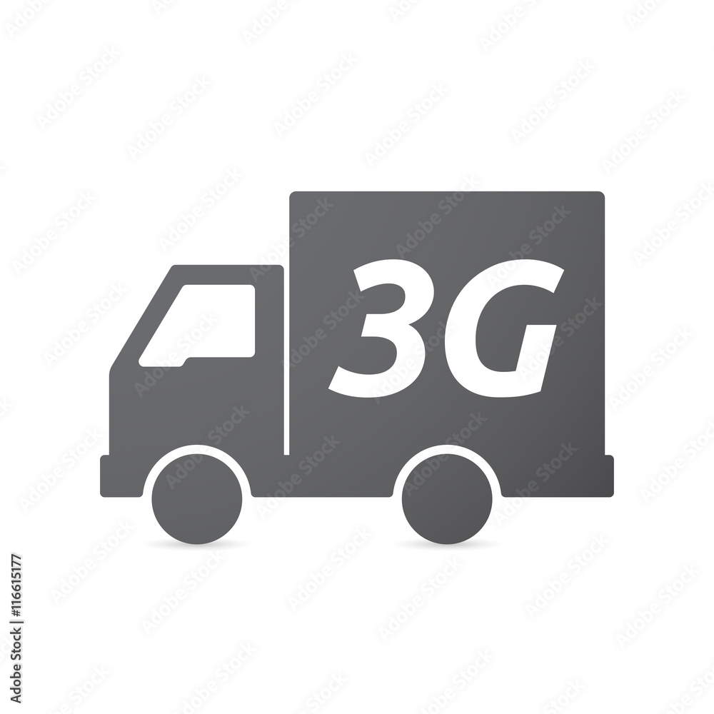 Isolated truck icon with the text 3G Isolated truck icon with the text 3G