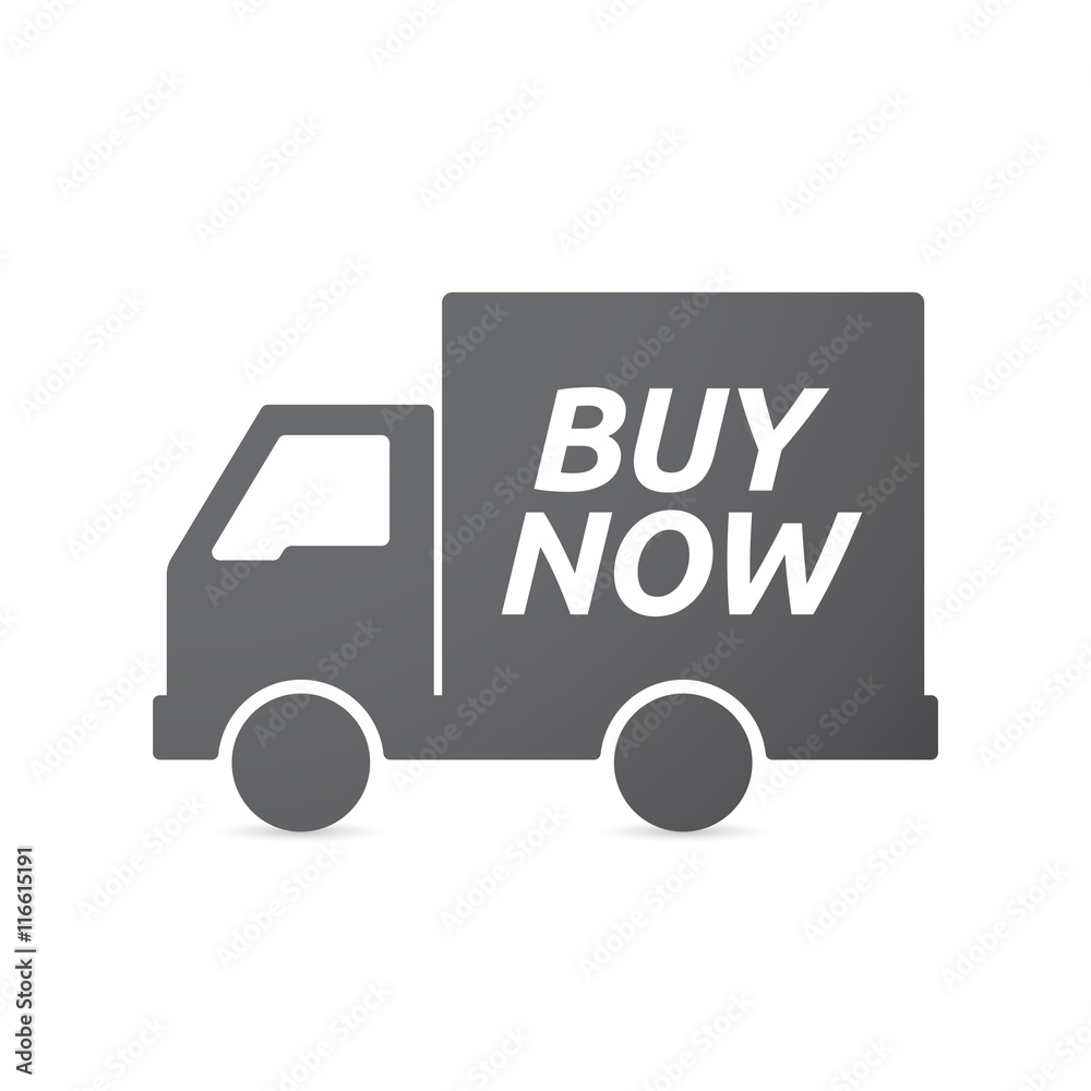 Isolated truck icon with the text BUY NOW Isolated truck icon with the text BUY NOW