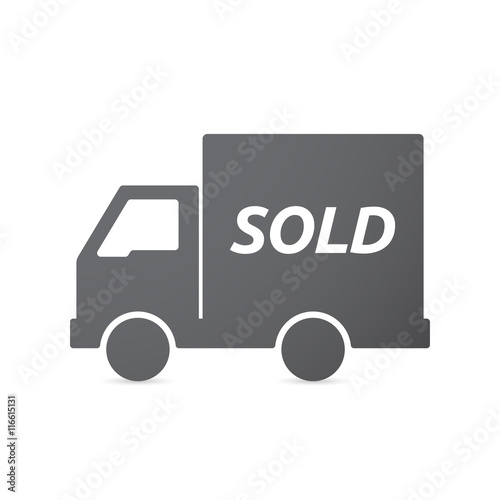 Isolated truck icon with the text SOLD