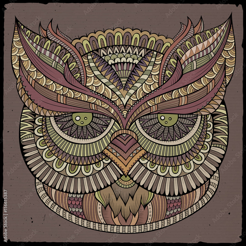 Decorative ornamental Owl head. Vector illustration Decorative ornamental Owl head. Vector illustration