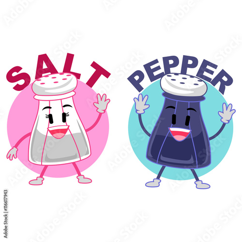 Vector Illustration of a Salt and Pepper Mascot