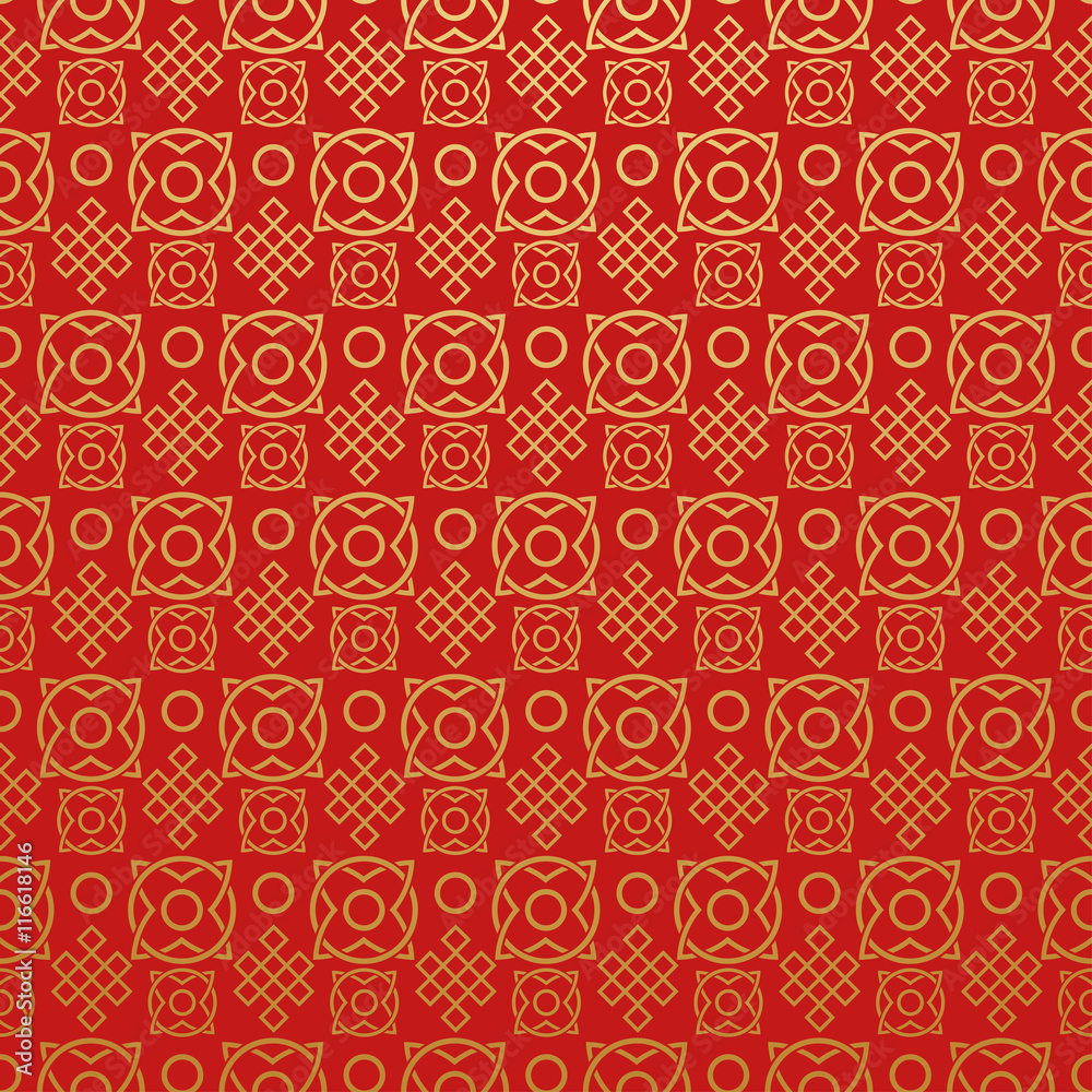 Chinese pattern. Red. Wallpaper design. Geometric tiles. Vector image. Chinese pattern. Red. Wallpaper design. Geometric tiles. Vector image.