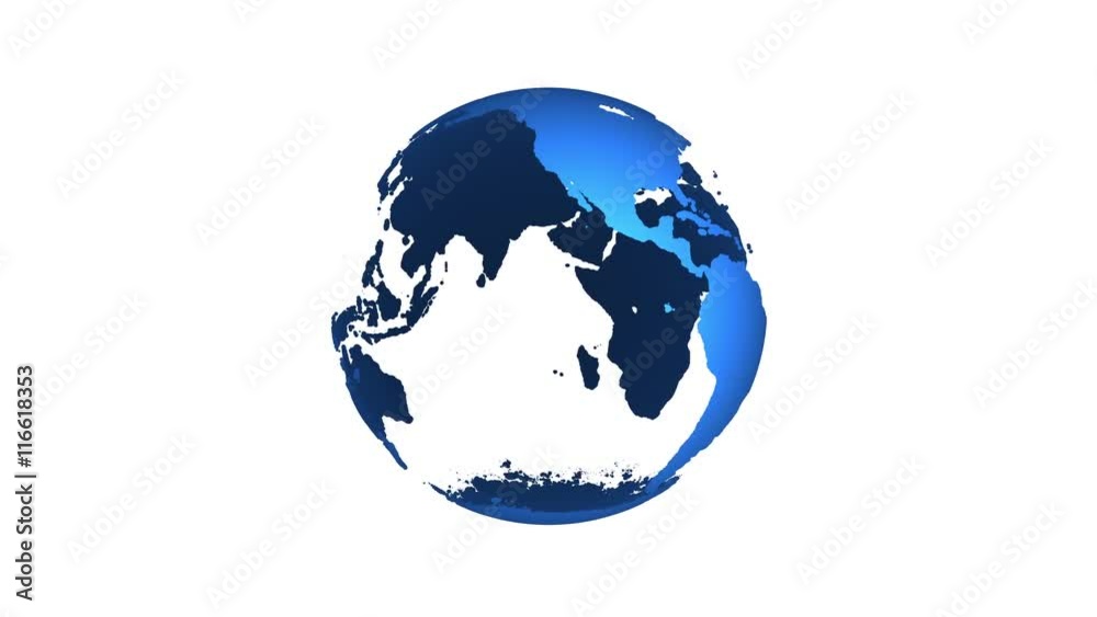 Animation of spinning globe of the Earth planet on white background. 4K loop. Animation of spinning globe of the Earth planet on white background. 4K loop.
