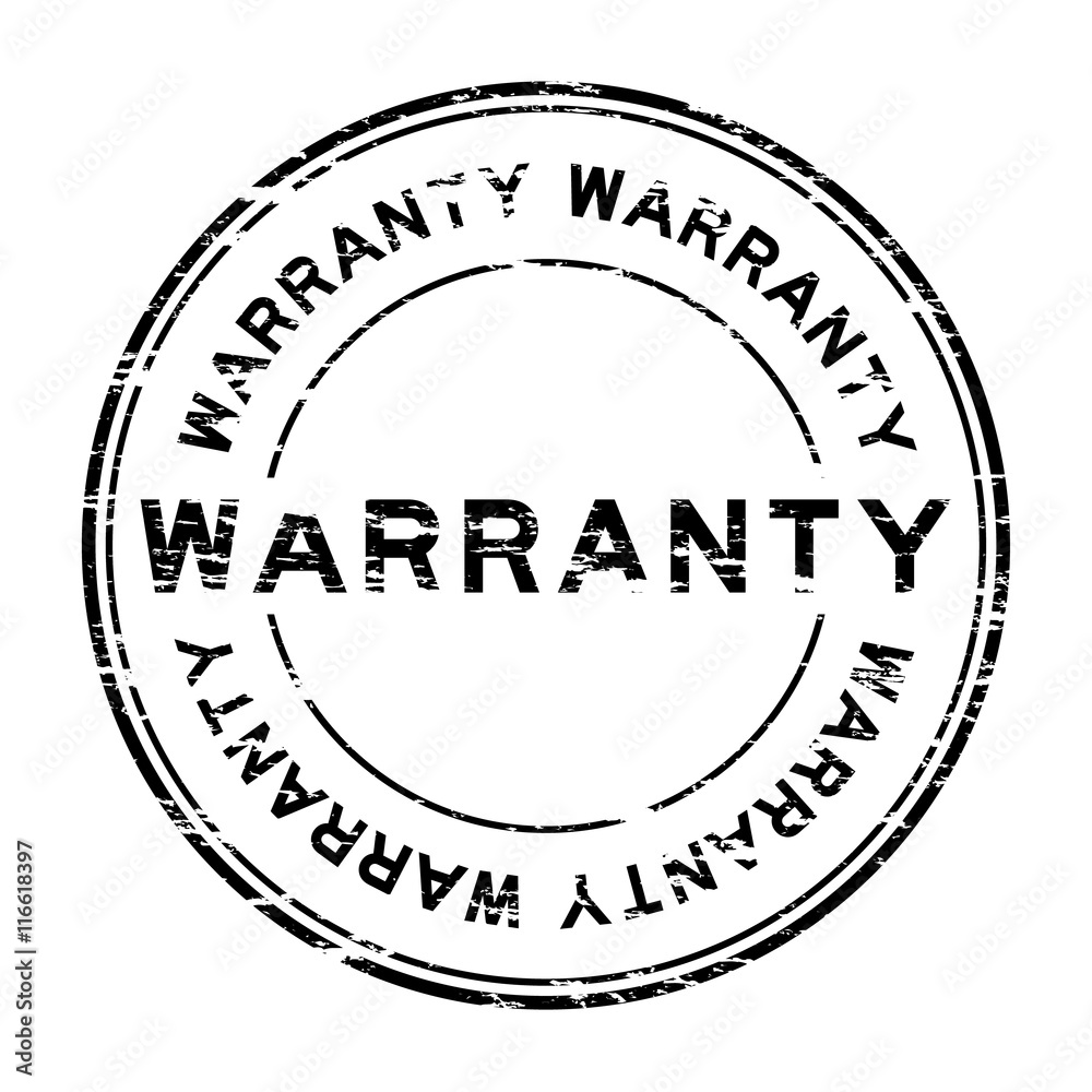 Grunge black warranty round rubber stamp Grunge black warranty round rubber stamp
