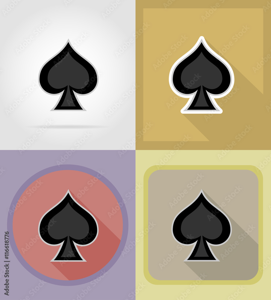 Fototapeta premium casino objects and equipment flat icons illustration