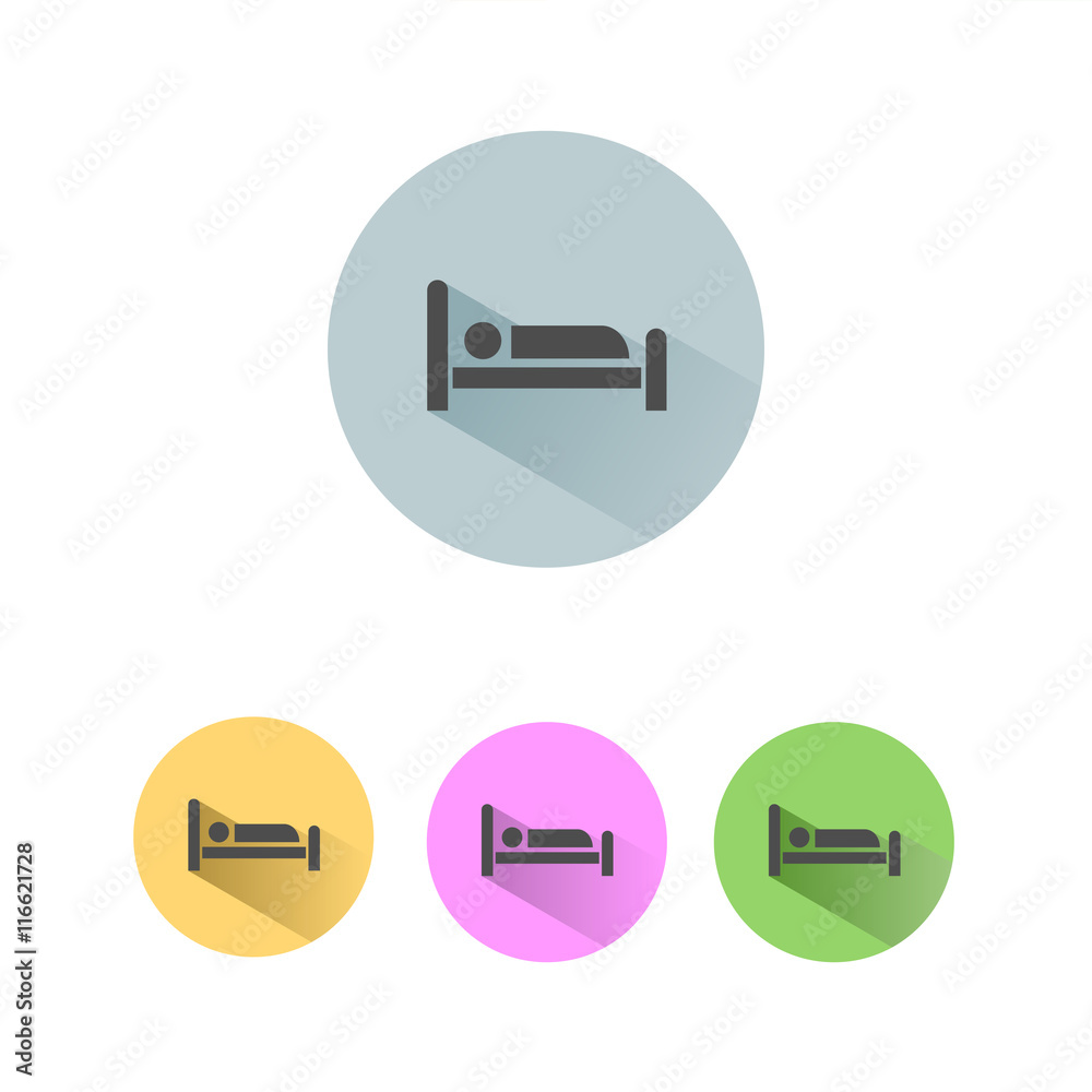 Icono de una cama. Servicio de alojamiento, hotel, descanso. Icono de una cama. Servicio de alojamiento, hotel, descanso.