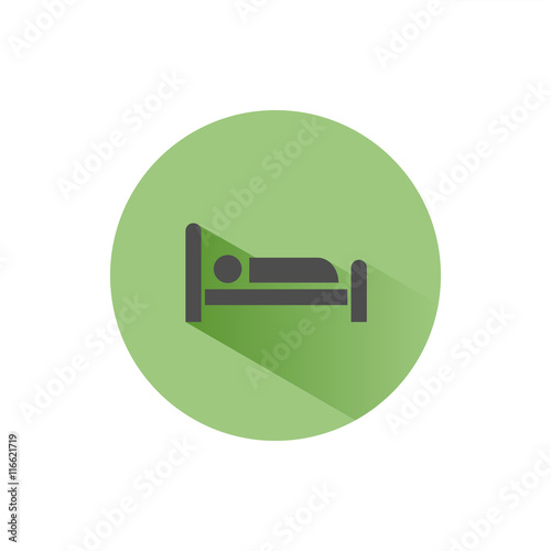 Icono de una cama. Servicio de alojamiento, hotel, descanso.
