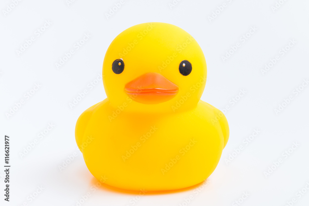 yellow rubber duck isolate on white background