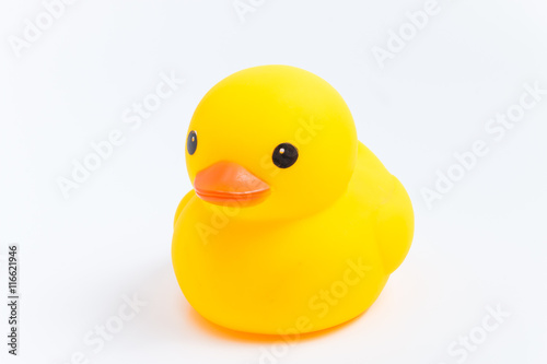 yellow rubber duck isolate on white background