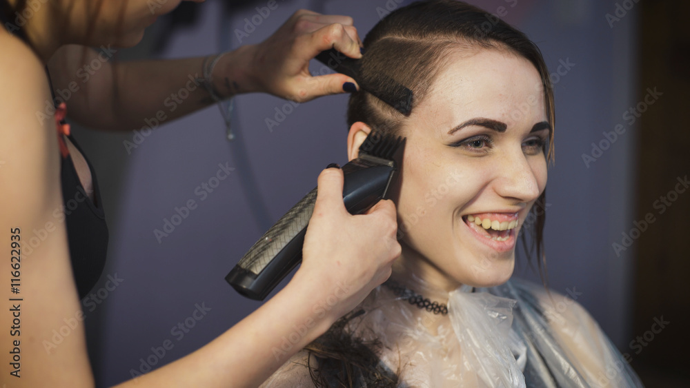 Fototapeta premium Beautiful girl in a beauty salon.
