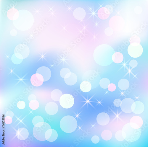 Glowing background with bokeh and sparkle stars