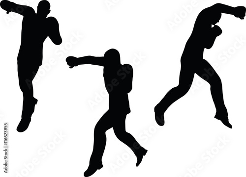 boxer businessman vector silhouette