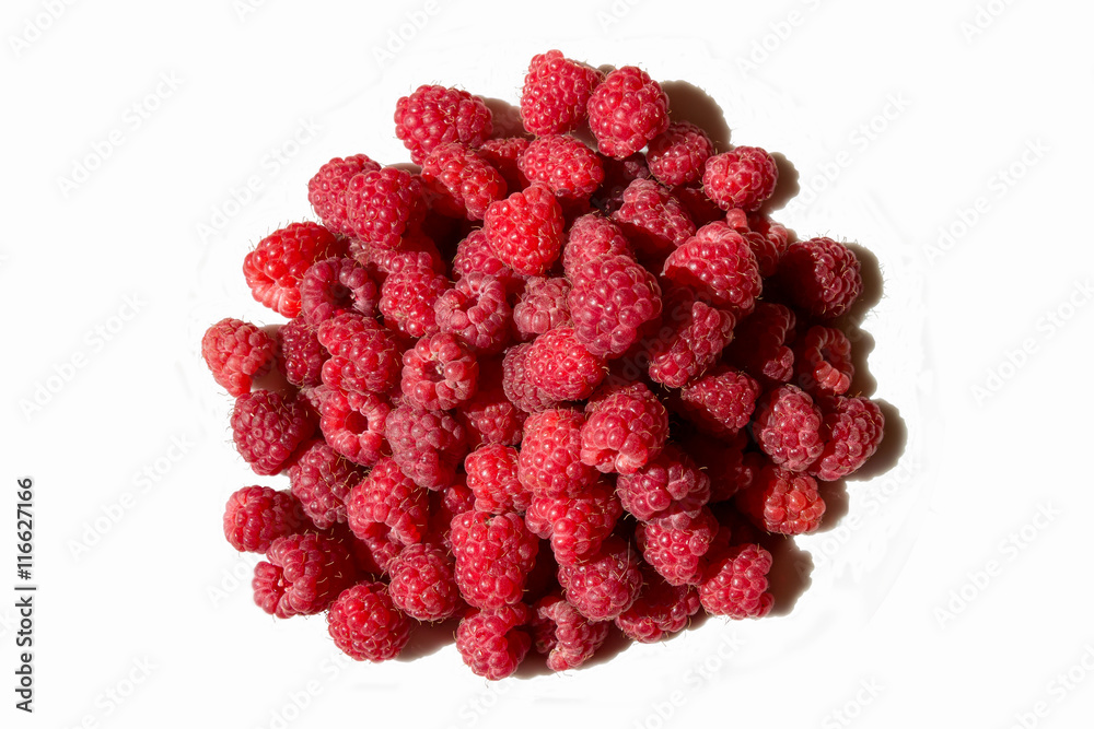 Isolated heap of raspberry on a white background Isolated heap of raspberry on a white background