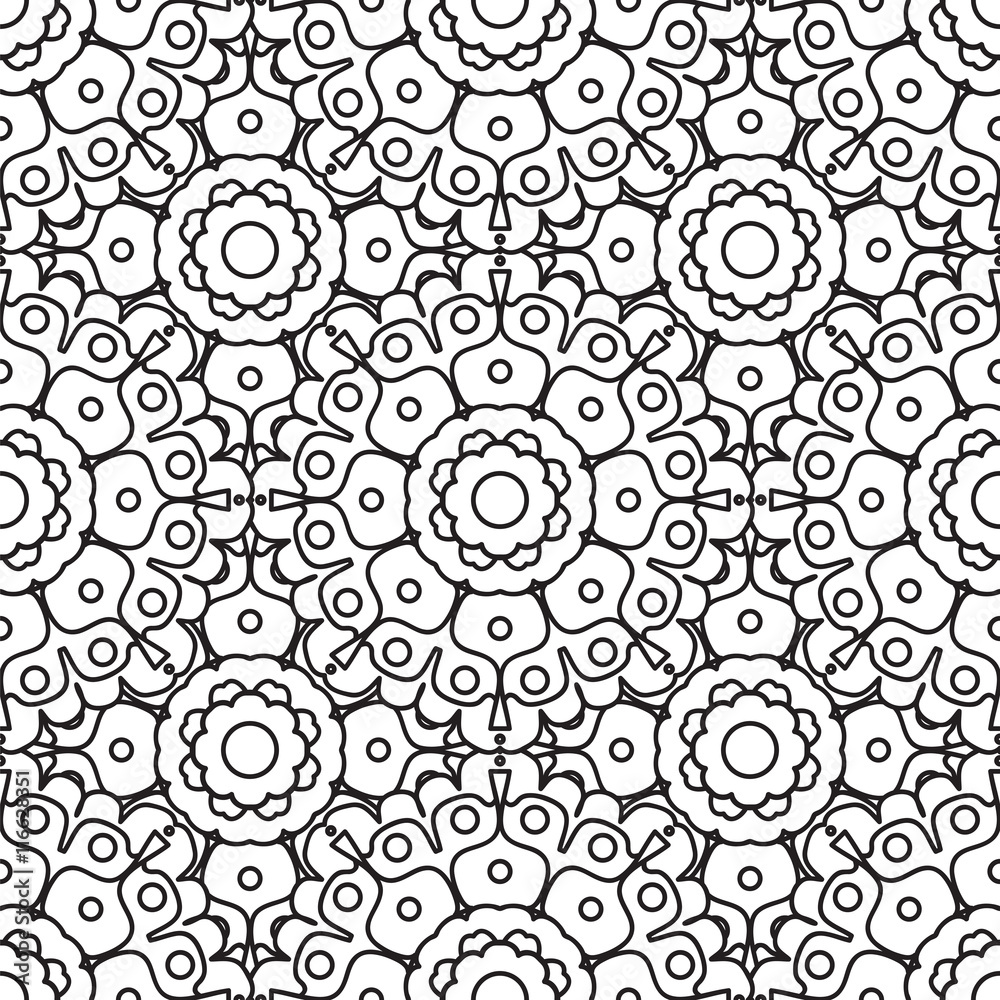  Geometric designs floral simple pattern.