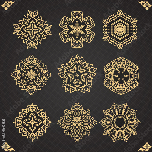 Design elements graphic Thai design isolated on seamless backgro