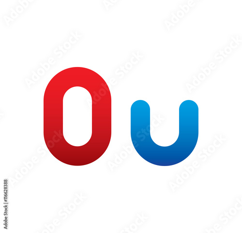 0u logo initial blue and red 