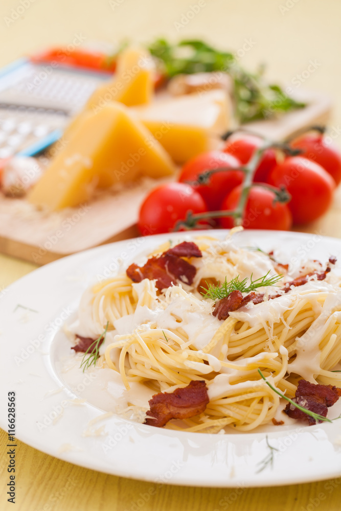 Pasta with ingredients