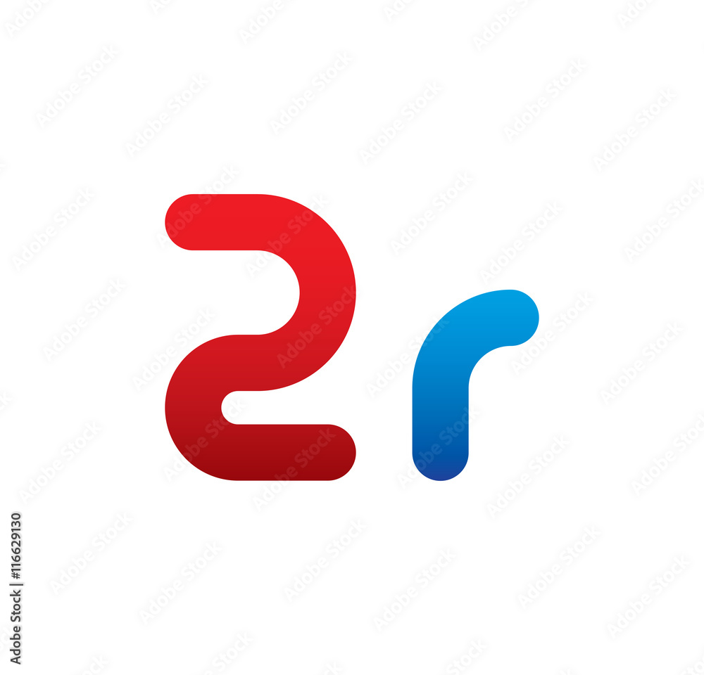 2r logo initial blue and red 
