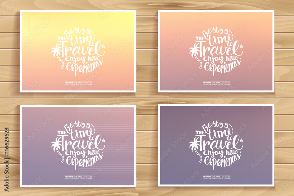 Travel time posters set Travel time posters set