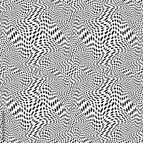 Vector hipster abstract geometry trippy pattern with 3d illusion, black and white seamless geometric background, subtle pillow and bad sheet print, creative art deco , modern fashion design