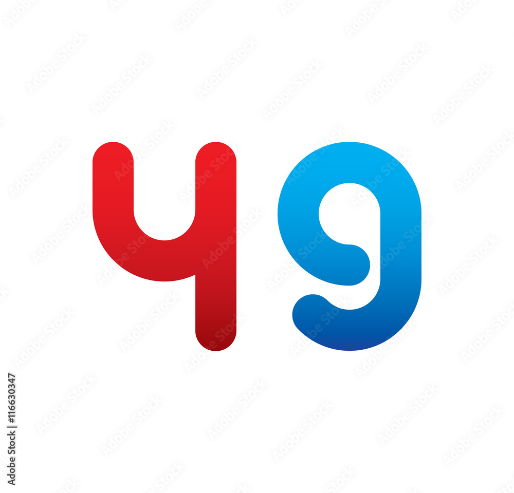 49 logo initial blue and red 49 logo initial blue and red