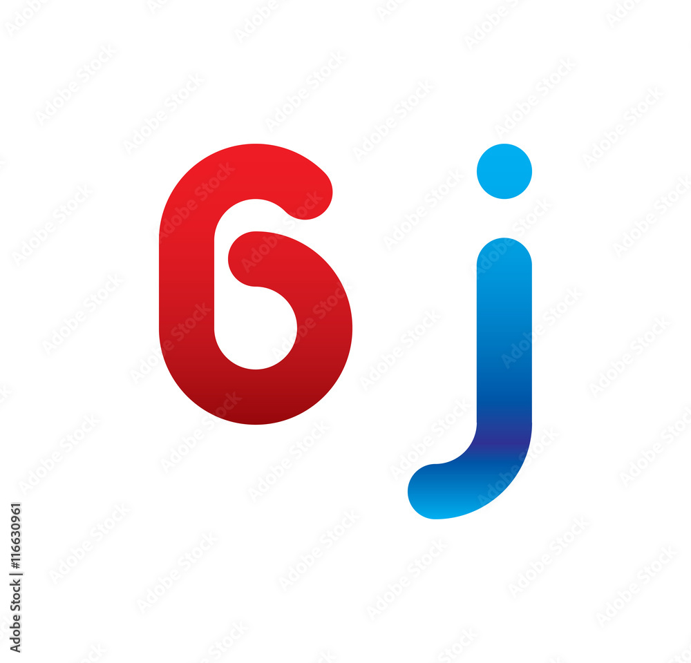 6j logo initial blue and red 6j logo initial blue and red