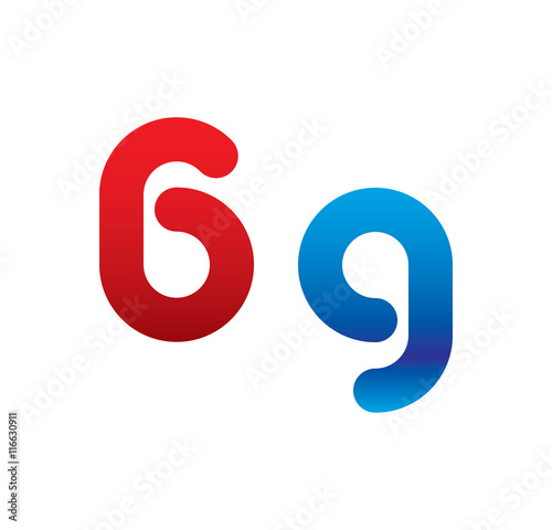 6g logo initial blue and red 