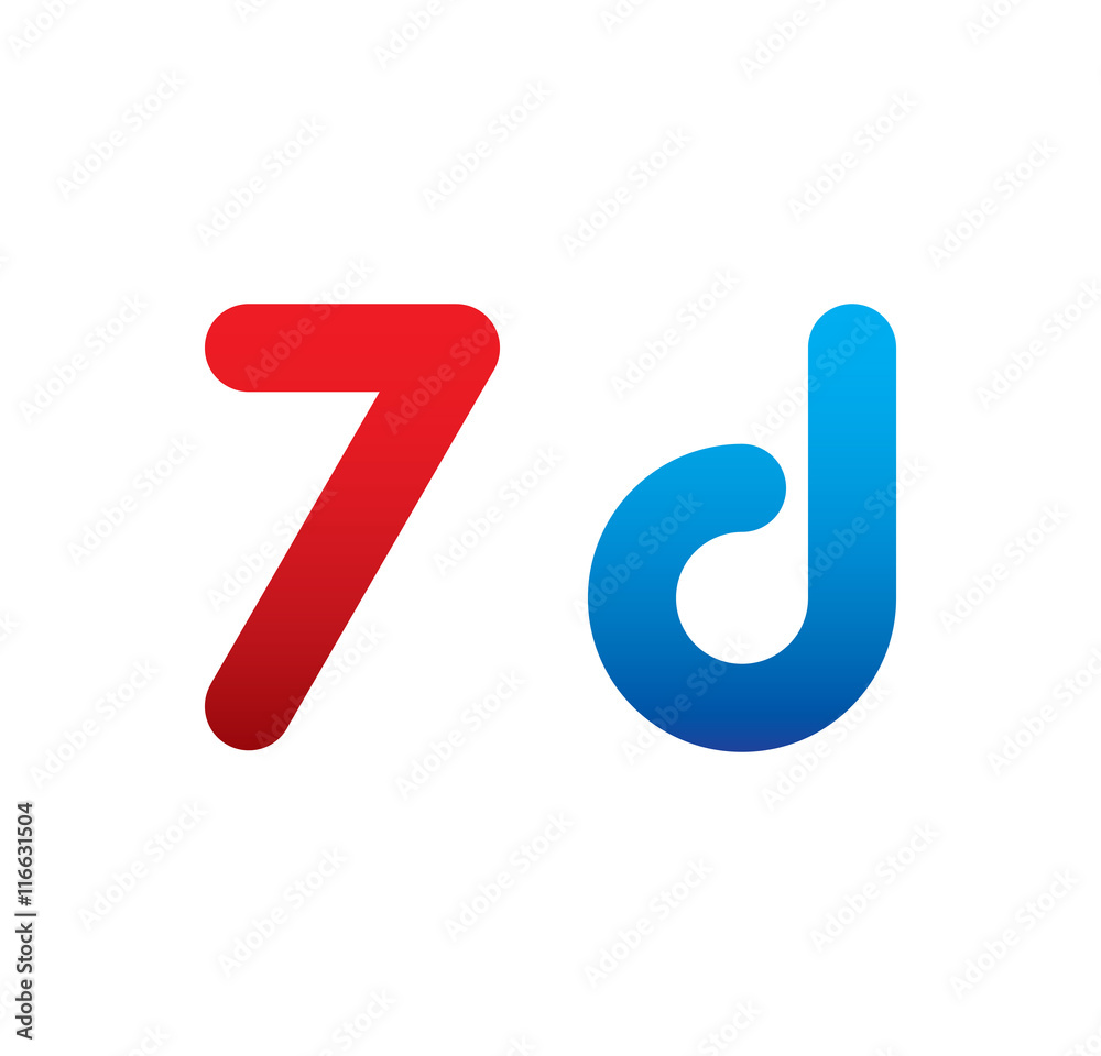 7d logo initial blue and red 7d logo initial blue and red