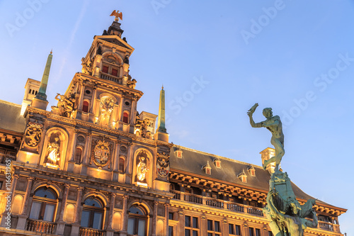 Town hall on the Great Market Square of Antwerp photo