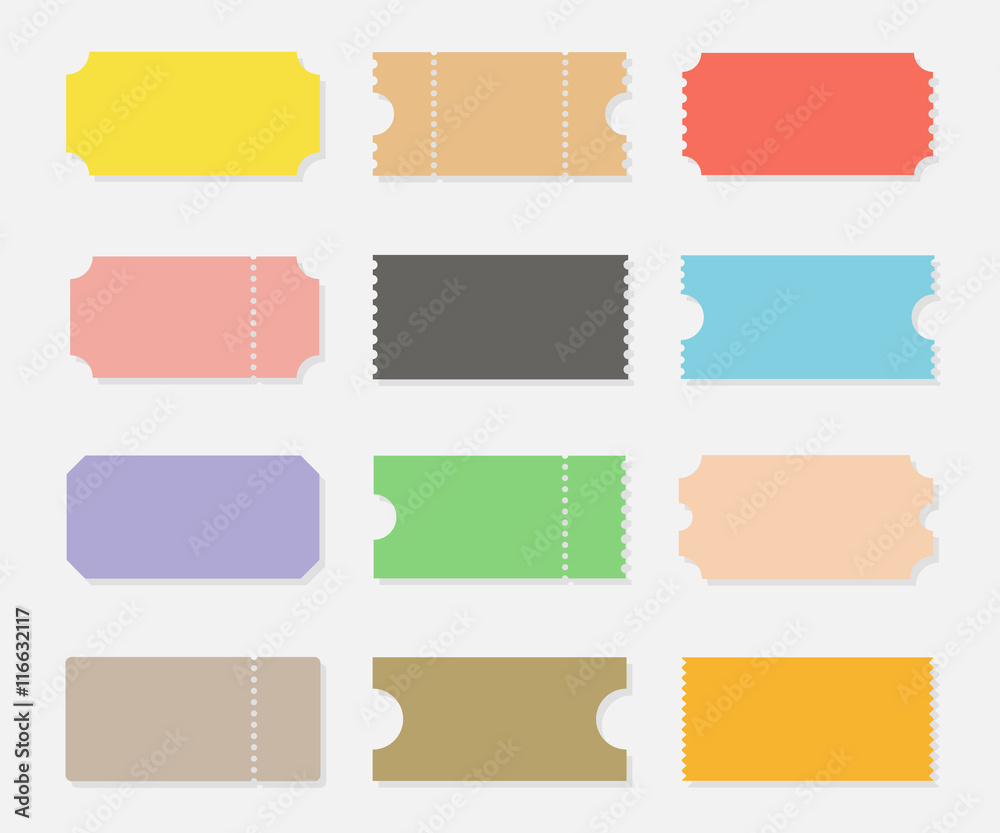 Ticket stubs vector set Stock Vector Adobe Stock