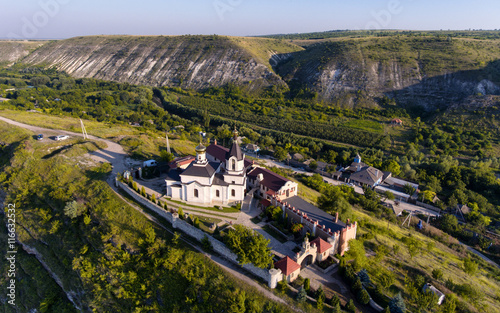 Sunset in Orhei, Republic of Moldova, Aerial view with the old C