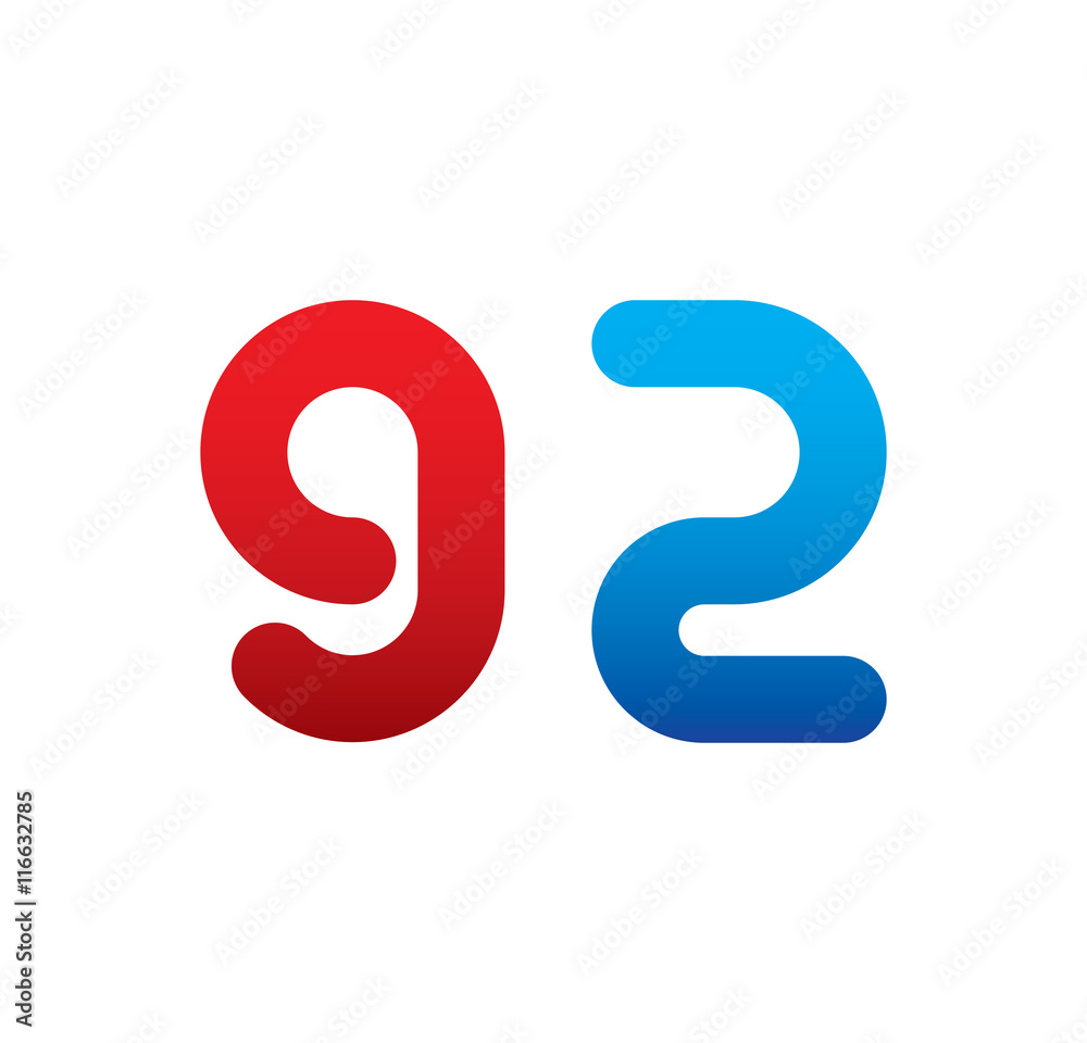 92 logo initial blue and red 92 logo initial blue and red