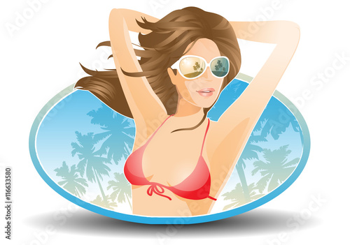 summer / young attractive woman at the sunny beach 