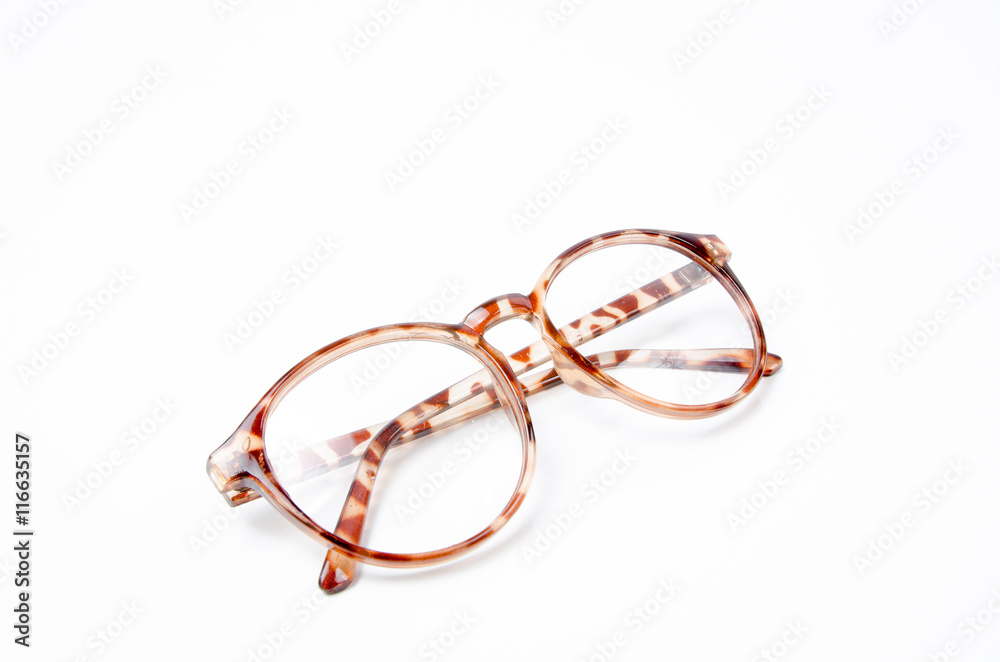 Fashion glasses style plastic-framed on white background. Fashion glasses style plastic-framed on white background.