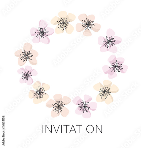 sakura blossom vector wreat...