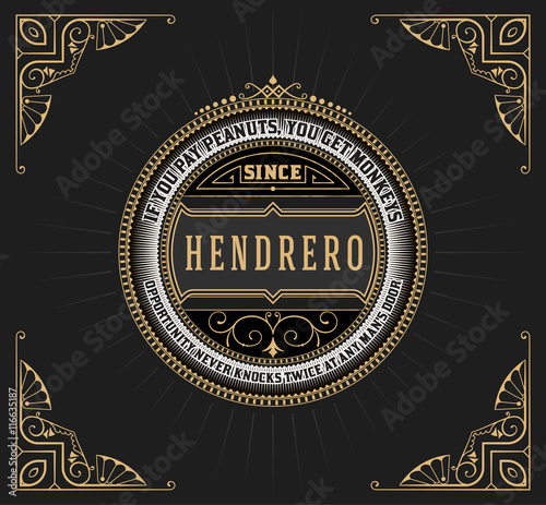 Art deco frame and label design, Resource for Hotel, Spa, Restau