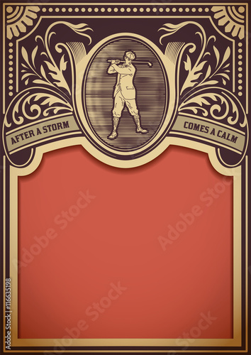 Golf retro card. Organized by layers