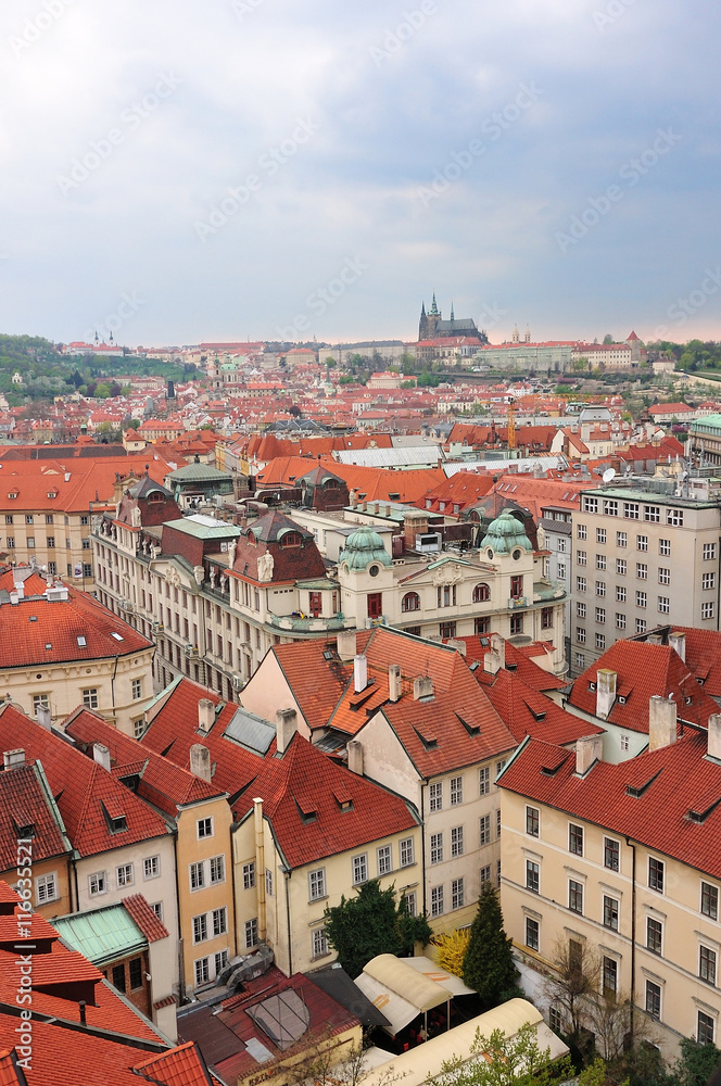 aerial view of Old Town Square neighborhood in Prague