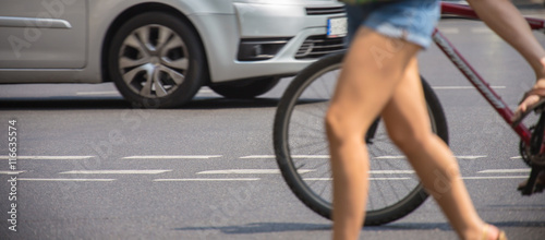 Transport of bicycles, cars and pedestrians