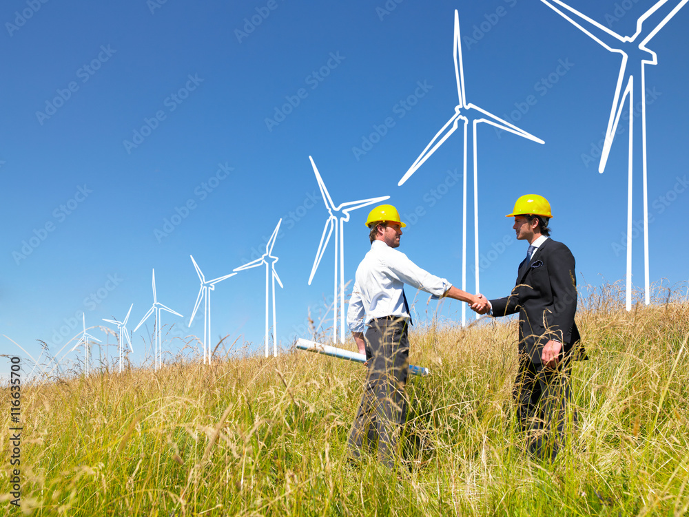 Engineers building windmills Engineers building windmills