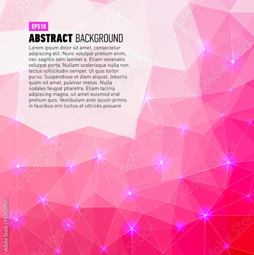 Polygonal abstract pink back for presentation.