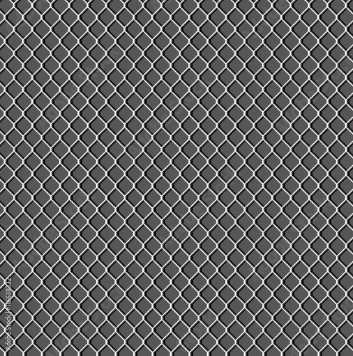 Wired fence field on a dark background. - Stock vector