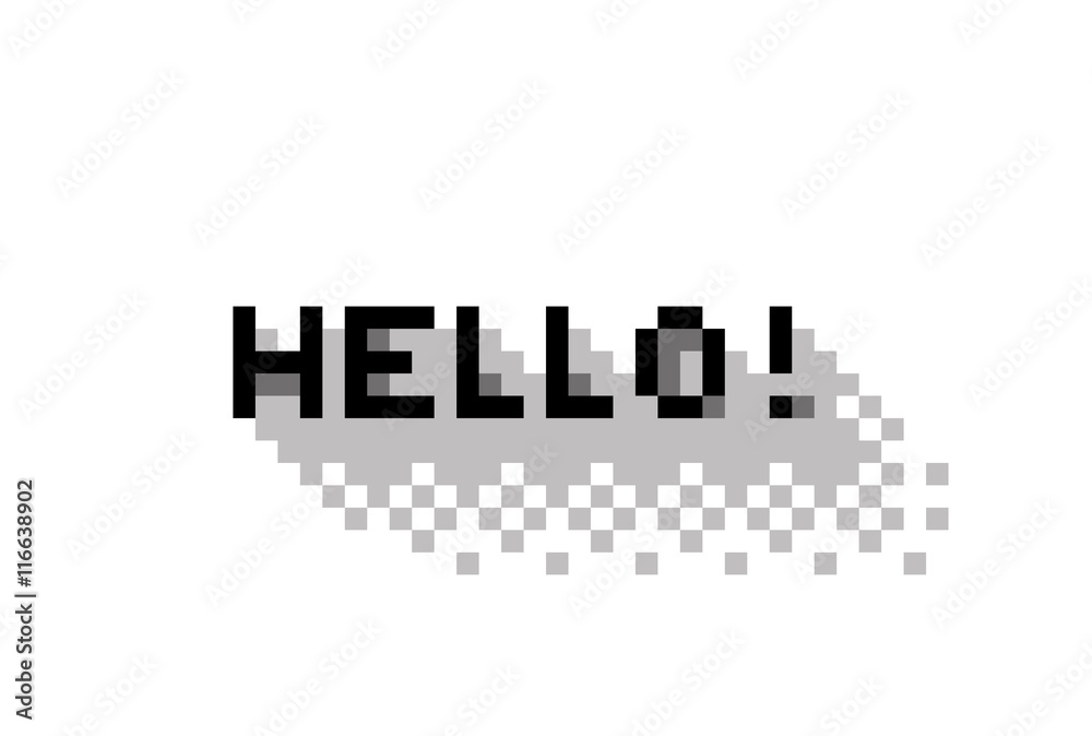 greeting with Hello !, flat pixelated illustration. - Stock vector greeting with Hello !, flat pixelated illustration. - Stock vector