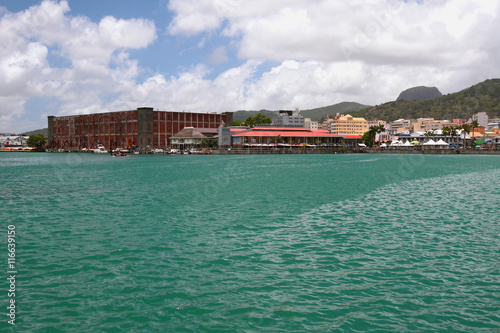 Sea gulf and city. Port Louis, Mauritius